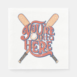 Retro Baseball Softball Fan Design Napkin