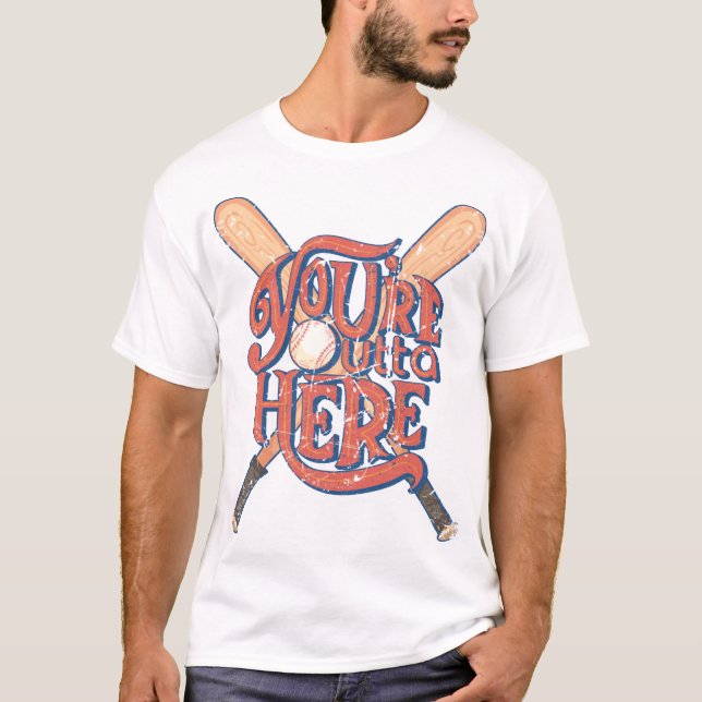 Retro Baseball Softball Fan Design T-Shirt (Front)