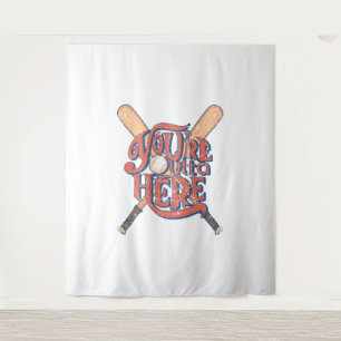 Retro Baseball Softball Fan Design Tapestry