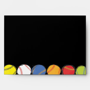 Retro Baseball Themed Bar Bat Mitzvah Envelope