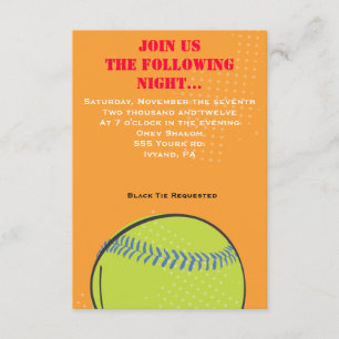 Retro Baseball Themed Bar Bat Mitzvah Party card
