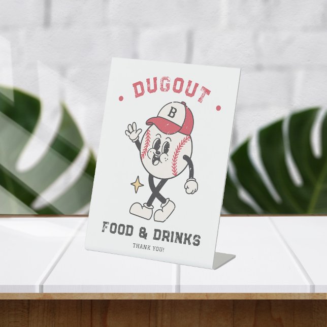 Retro Baseball Vibes Boy Birthday Party Sign (Creator Uploaded)