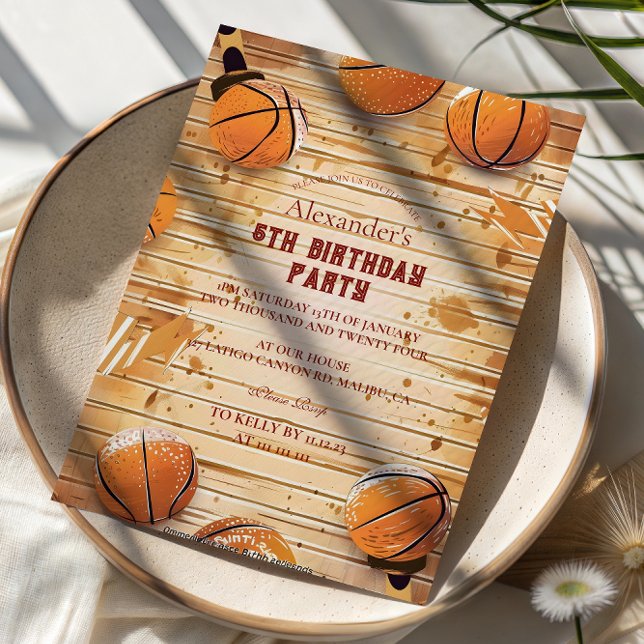 Retro Basketball Court Birthday Invitation (Creator Uploaded)