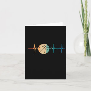 Retro Basketball Heartbeat Card