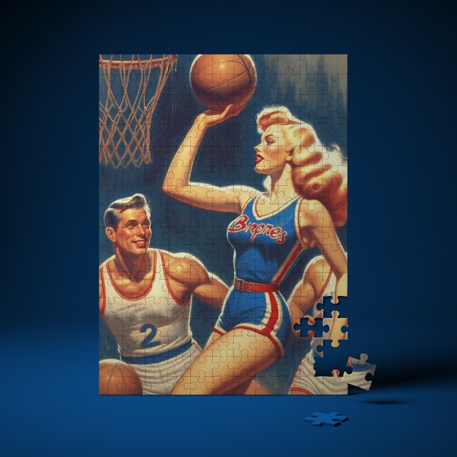 Retro Basketball Illustration Jigsaw Puzzle (Creator Uploaded)