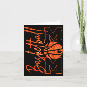 Retro basketball mum mama basketball game day card