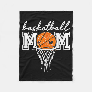 Retro basketball mum mama funny mum game day sport fleece blanket