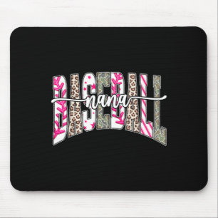 Retro Basketball Nana Game Day Cute Stripes Mouse Mat