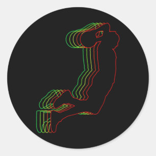 Retro Basketball Player Lover Sports Team Boys Gir Classic Round Sticker