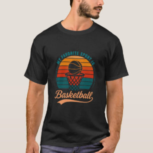 Retro Basketball Sunset Design T-Shirt