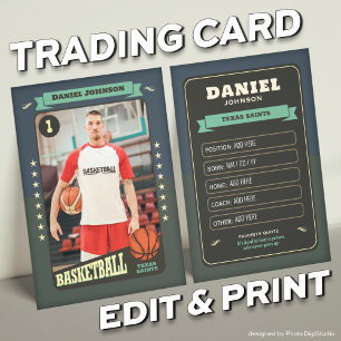 Retro Basketball Trading Card Custom Player Card