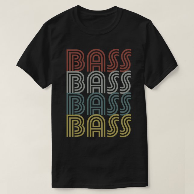 Retro BASS Bass Guitar Player Bassist Gift T-Shirt (Design Front)