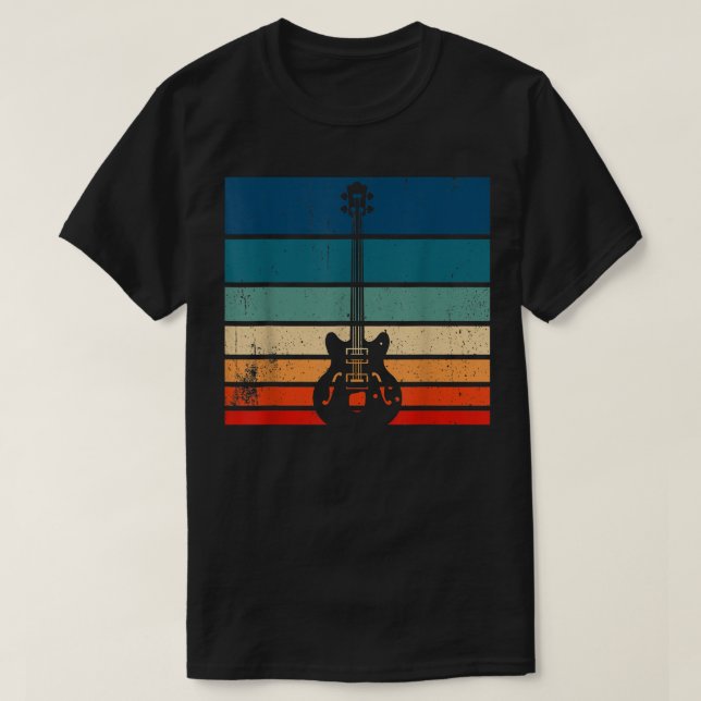Retro Bass Guitar Vintage Bass Guitar  T-Shirt (Design Front)