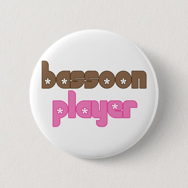 Retro Bassoon 6 Cm Round Badge (Front)