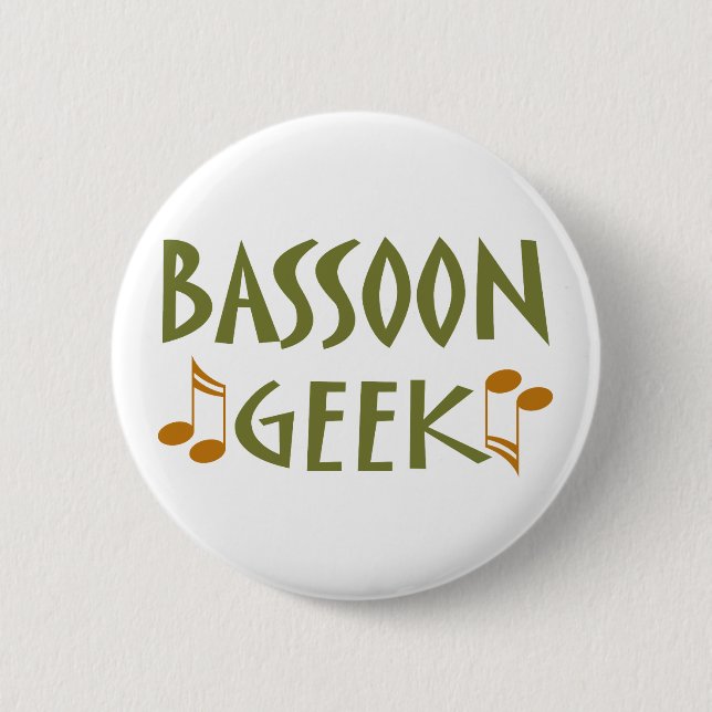 Retro Bassoon Geek Design 6 Cm Round Badge (Front)