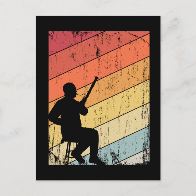 Retro Bassoon Player Gifts Jazz Music Bassoon Postcard (Front)