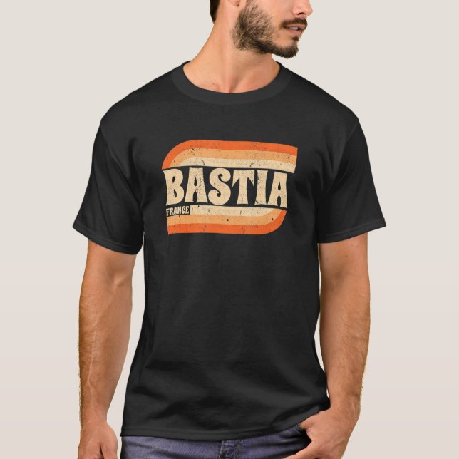 Retro Bastia France T-Shirt (Front)
