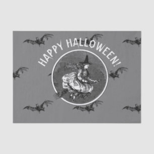 RETRO BAT AND WITCH HALLOWEEN Tissue Paper