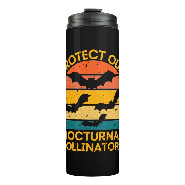 Retro Bat Vintage Spooky Thermal Tumbler (Front)