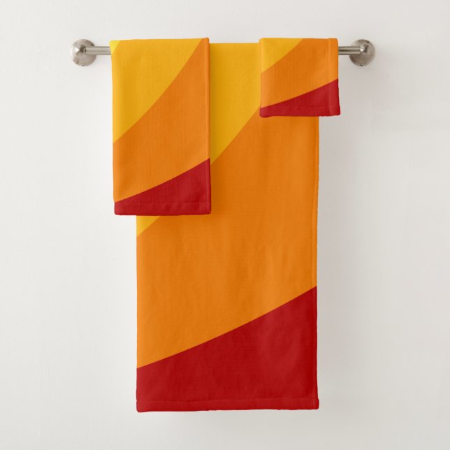 Retro Bath Towels- Beach Tropical Summer Colours  Bath Towel Set (Insitu)