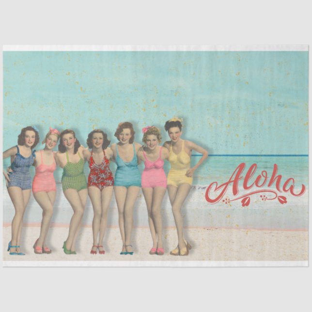 Retro Bathing Beauties Decoupage Tissue Paper  (Front)
