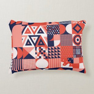 Retro Bauhaus design, colourful geometric. Decorative Cushion