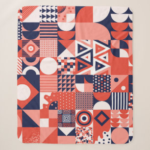 Retro Bauhaus design, colourful geometric. Sherpa Blanket