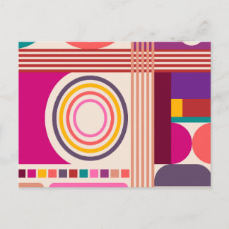 Retro Bauhaus Modern Art Abstract Pattern Postcard