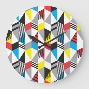 Retro Bauhaus Style: Seamless Abstract Large Clock
