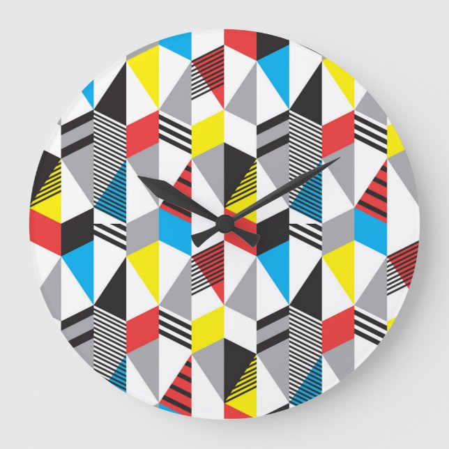 Retro Bauhaus Style: Seamless Abstract Large Clock (Front)