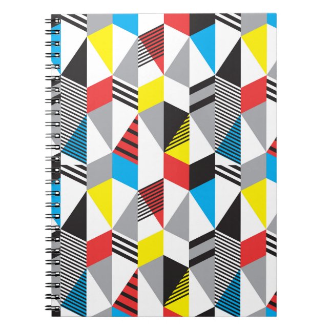 Retro Bauhaus Style: Seamless Abstract Notebook (Front)
