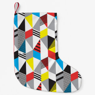 Retro Bauhaus Style: Seamless Abstract Small Christmas Stocking