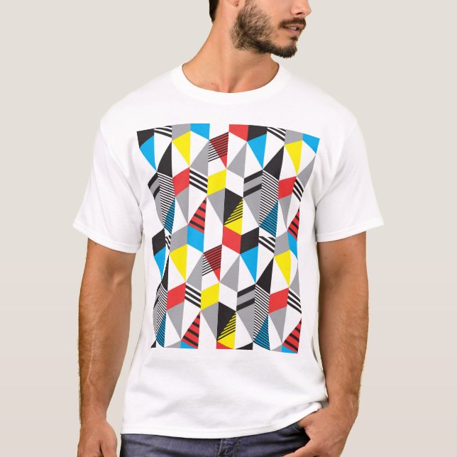 Retro Bauhaus Style: Seamless Abstract T-Shirt (Front)
