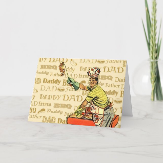 Retro BBQ Dad Card (Front)