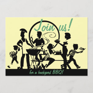 Retro BBQ Invitations - 50's Barbecue Invites