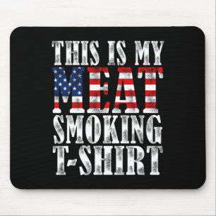 Retro Bbq Smoker Vintage Us Flag This Is My Meat S Mouse Mat