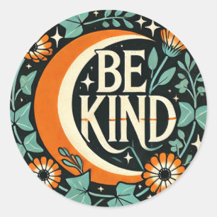 Retro Be Kind                                      Classic Round Sticker