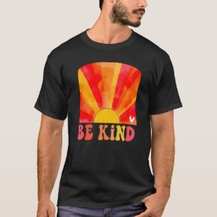 Retro Be Kind Sunset Positive Vibes Motivational Q T-Shirt