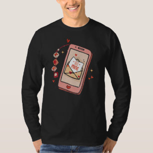 Retro Be Mine Cell Phone Love Heart Happy Valentin T-Shirt