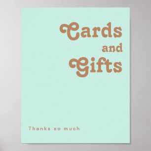 Retro Beach   Aqua Cards and Gifts Sign