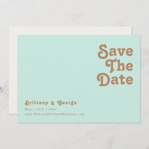 Retro Beach   Aqua Horizontal Save The Date