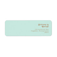 Retro Beach | Aqua Return Address Label