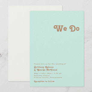 Retro Beach   Aqua We Do Wedding Invitation