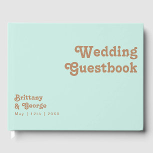 Retro Beach   Aqua Wedding Guestbook