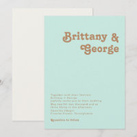 Retro Beach | Aqua Wedding Invitation