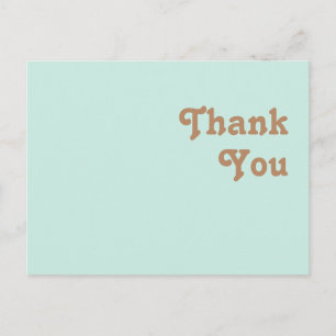 Retro Beach   Aqua Wedding Thank You Postcard