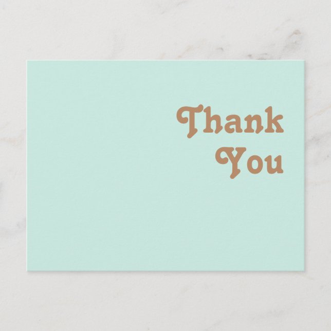 Retro Beach | Aqua Wedding Thank You Postcard (Front)