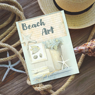 Retro Beach Art Destination  Postcard