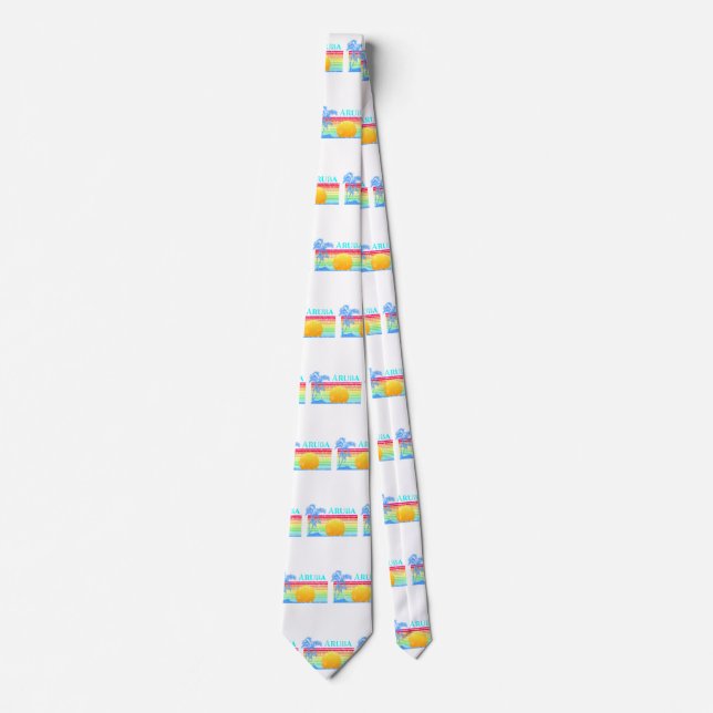Retro Beach Aruba Sunset Tie (Front)