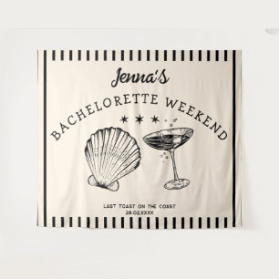 Retro beach bachelorette weekend banner backdrop tapestry
